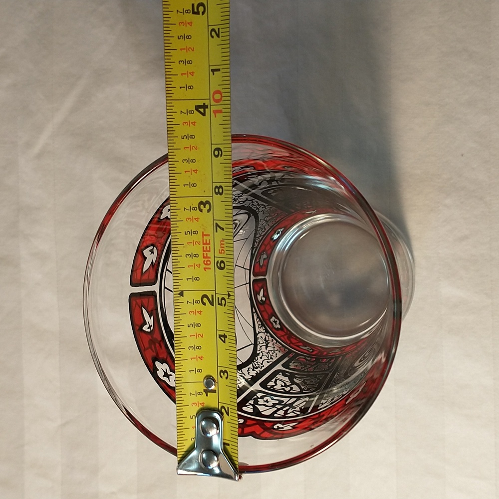 Set of 4 1970s Coca Cola Flared Red & Black Stained Tiffany Style Glasses - Picture 7 of 7